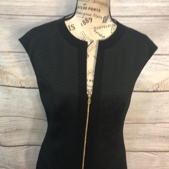 Ted Baker London Reikod Dress Front Zipper Textured Size 2 Black - Picture 3 of 12